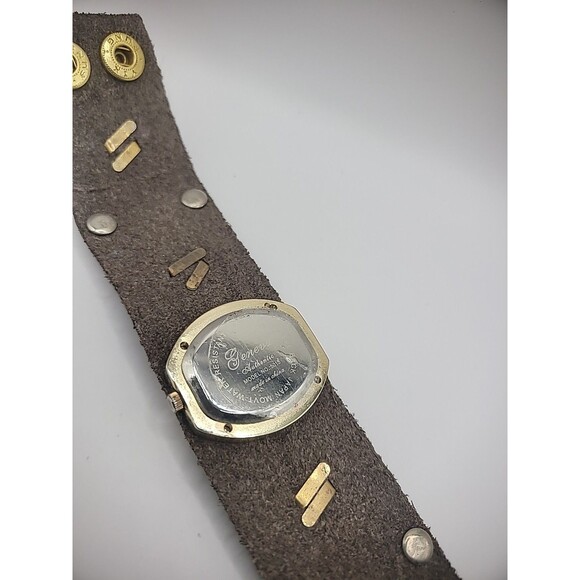 Vintage Geneva Wristwatch Watch Band Wrap Brown Beaded Crystals New Battery main image 3